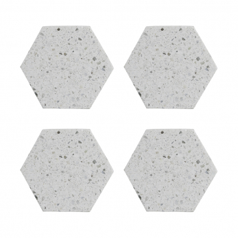 Набор из 4 подставок из камня Elements Hexagonal, 10 см