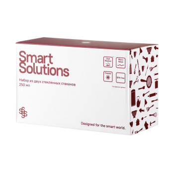 Набор из двух стеклянных стаканов Smart Solutions, 250 мл