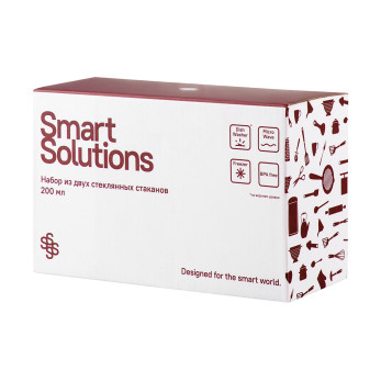 Набор из двух стеклянных стаканов Smart Solutions, 200 мл