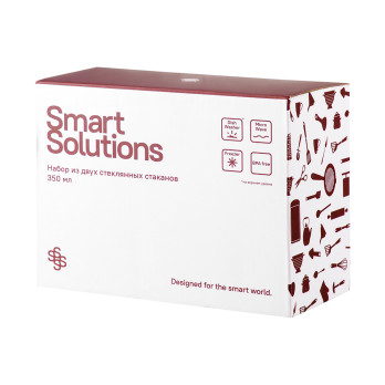 Набор из двух стеклянных стаканов Smart Solutions, 350 мл