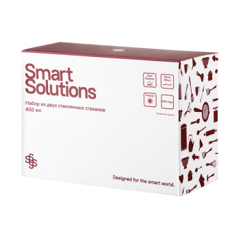 Набор из двух стеклянных стаканов Smart Solutions, 400 мл