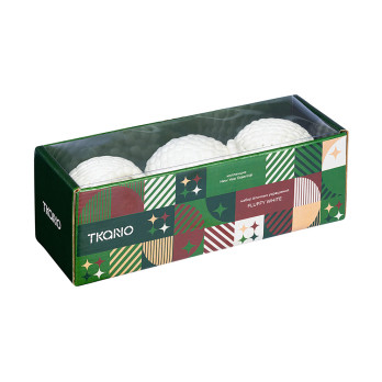 Набор ёлочных украшений Tkano New Year Essential Fluffy White, 9 шт.